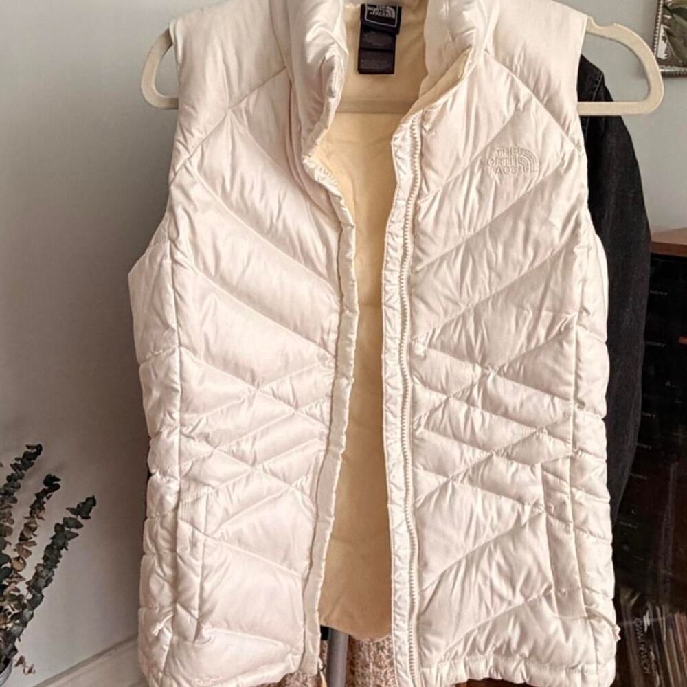 The North Face Cream Quilted Puffer Vest